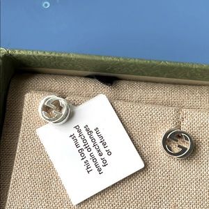 GUCCI interlocking stud earrings sterling silver